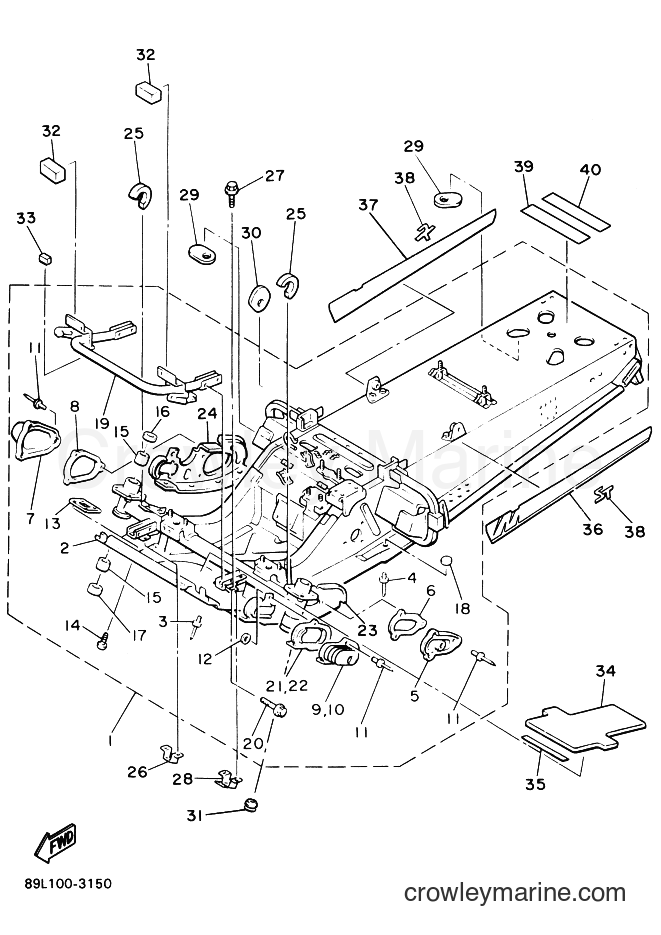 1993 Snowmobile EX570LT - EX570LT (89L1) [020] - FRAME