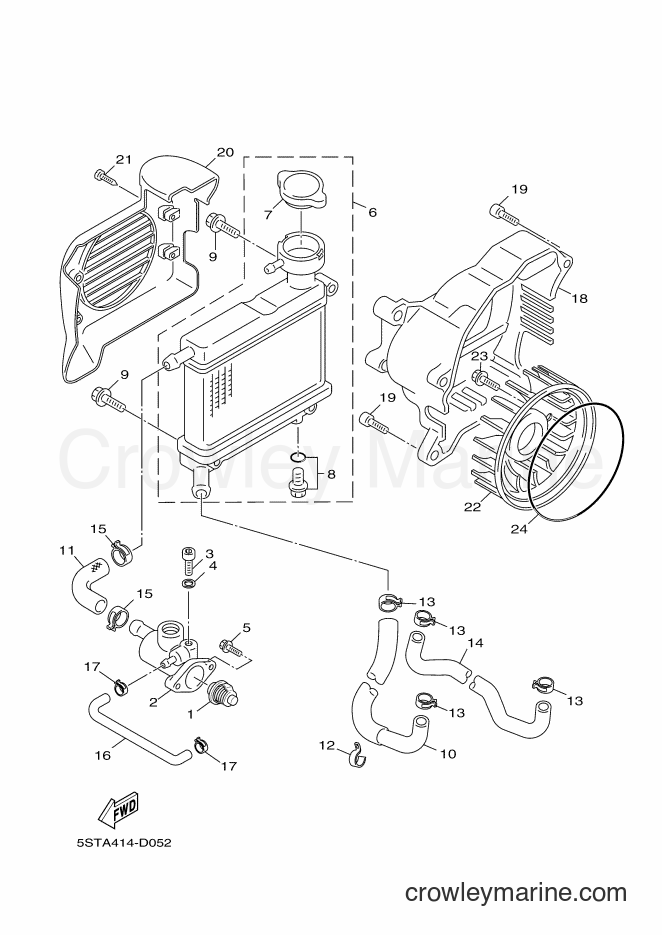 Yamaha Motors XC50 (1TS2) [010] - RADIATOR & HOSE