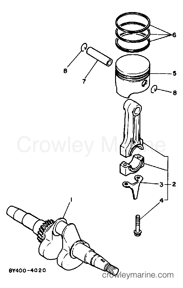 Yamaha Motors EF2000 - CRANKSHAFT - PISTON (800101~)