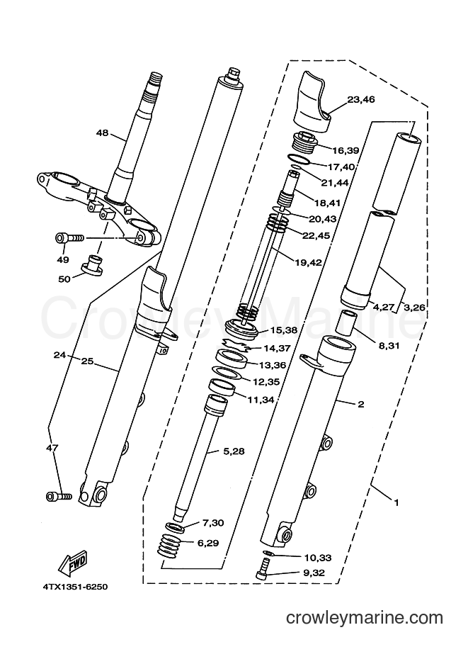 FRONT FORK - 1997 Street Bike TDM850 (TDM850 (4TX2) [030