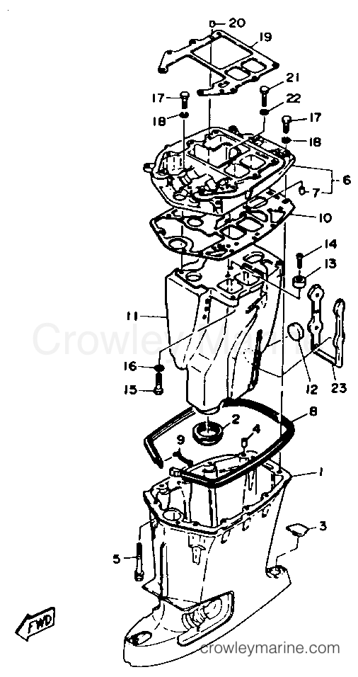 Yamaha Motors C55ELRR - UPPER CASING