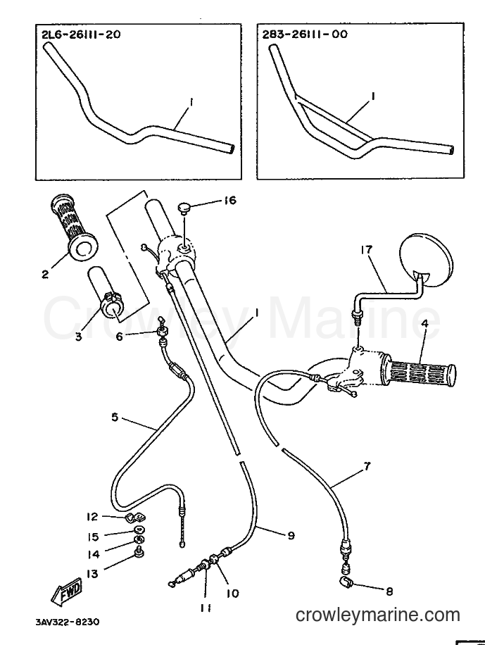 1988 Scooter FS1 - FS1 (3AV) [999] - STEERING HANDLE & CABLE