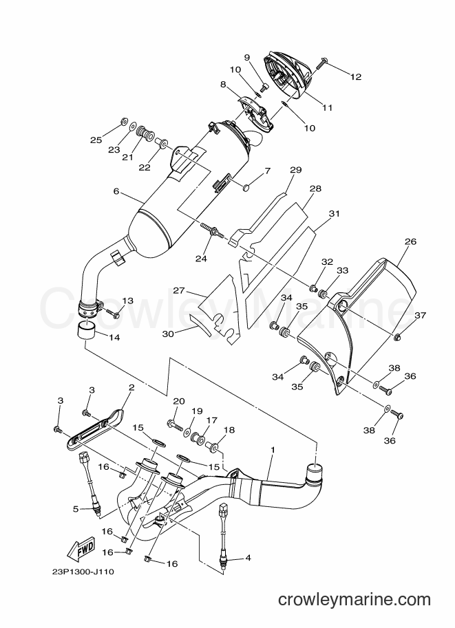 2011 Dirt Bike XT1200Z - XT1200Z (23P9) [010] - EXHAUST
