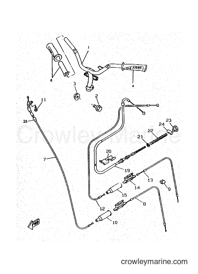 1997 Scooter CW50RSP - CW50RSP (4UR7) [999] - STEERING HANDLE & CABLE
