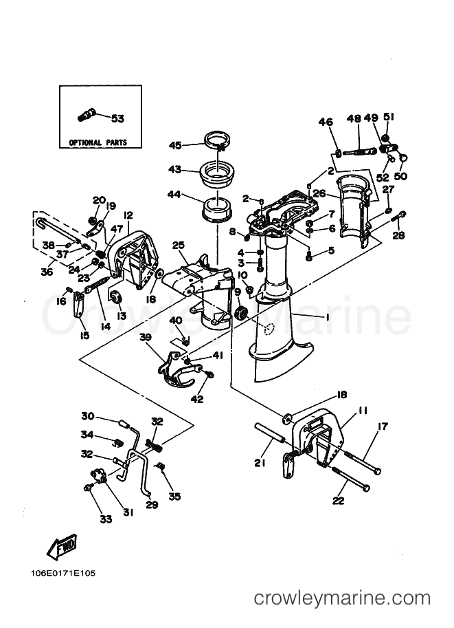 Yamaha Motors 4AC (6E00) [010] - UPPER CASING & BRACKET