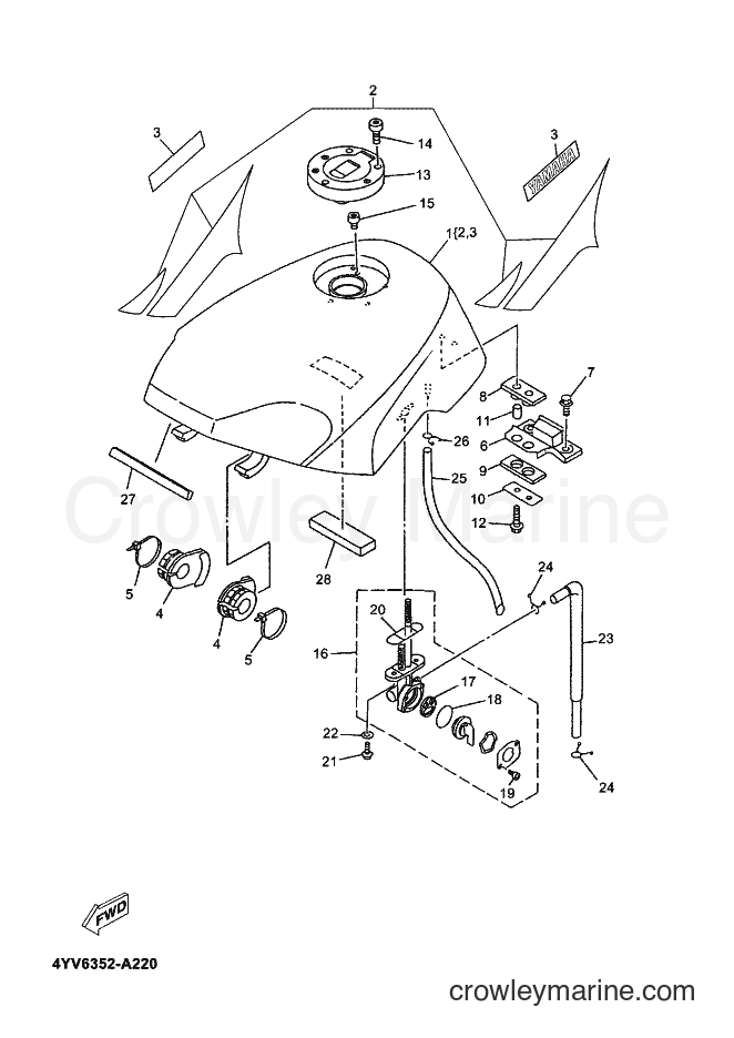 2002 Scooter TZR50 - TZR50 (4YV6) [010] - FUEL TANK