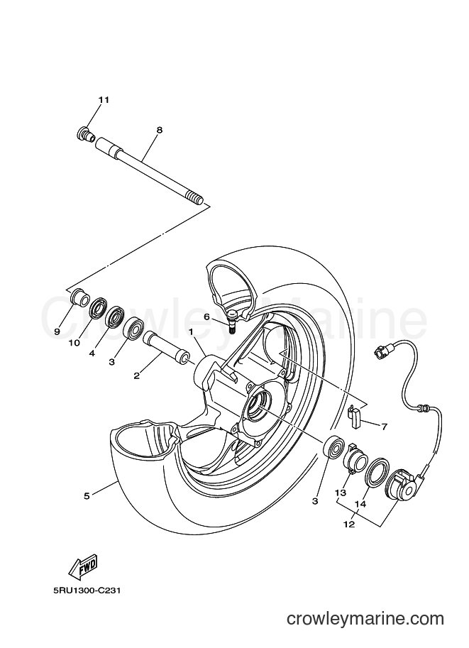 Yamaha Motors YP400 (5RU1) [040] - FRONT WHEEL