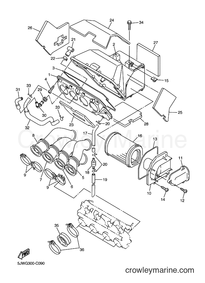 2004 Sport Bike FJR1300 - FJR1300 (5JWG) [090] - INTAKE