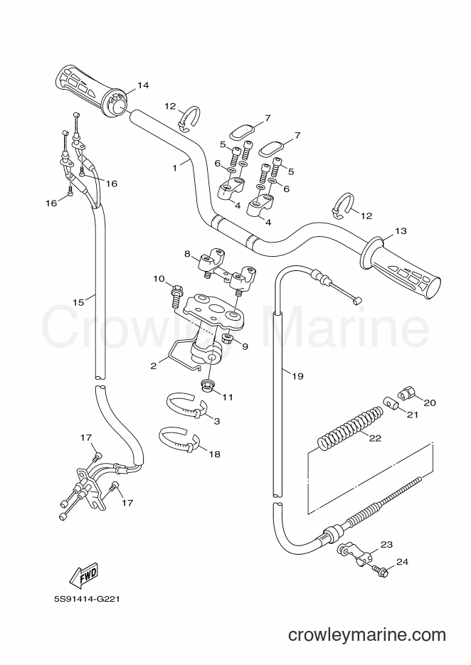 2010 Scooter YW125 - YW125 (1CE1) [050] - STEERING HANDLE & CABLE