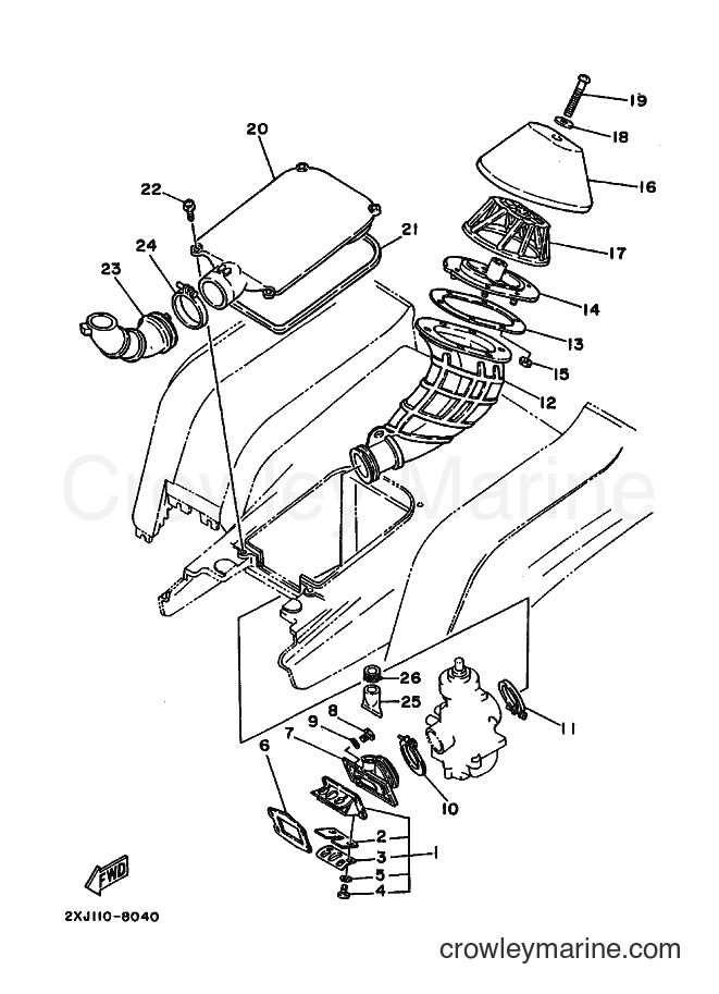 1988 ATV YFS200 - YFS200 (2XJ0) [025] - INTAKE