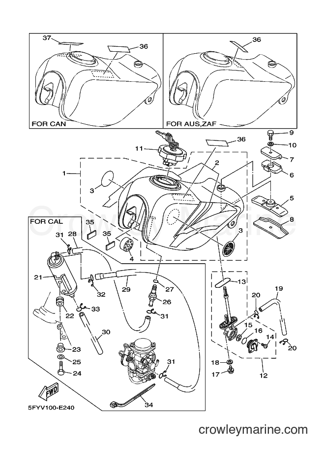 2007 Dirt Bike TW200E - TW200E (3XTH) [010] - FUEL TANK