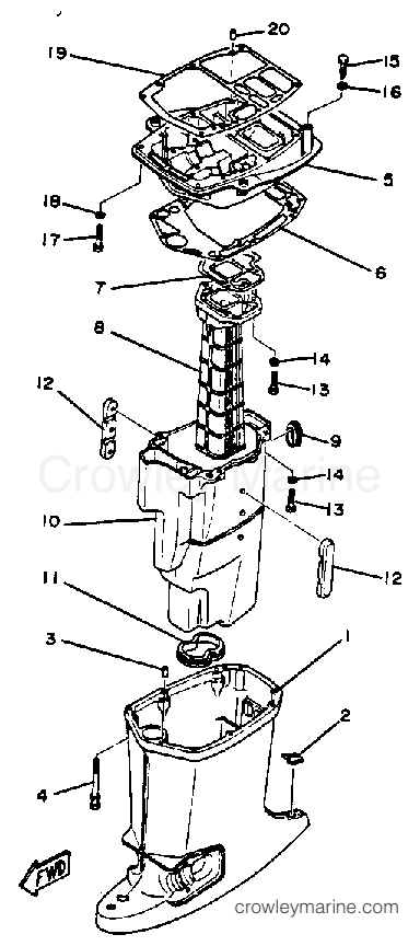 Yamaha Motors 70ETLN - UPPER CASING