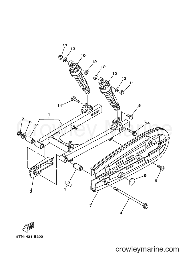 2003 Scooter L-110D - L-110D (5TN2) [010] - REAR ARM & SUSPENSION
