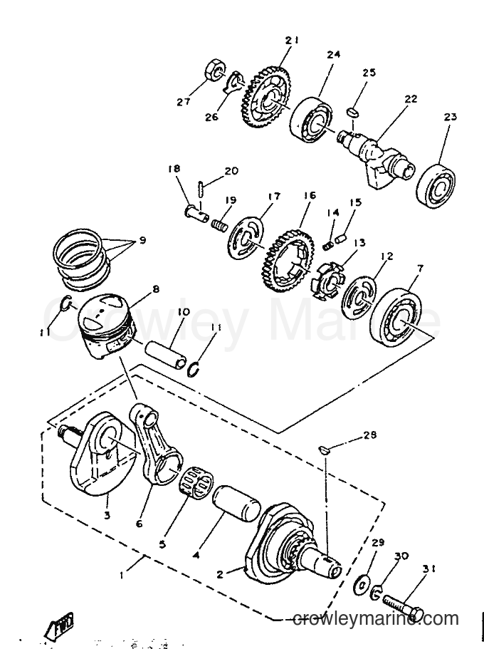 Yamaha Motors SR125 (2JW) [999] - CRANKSHAFT & PISTON