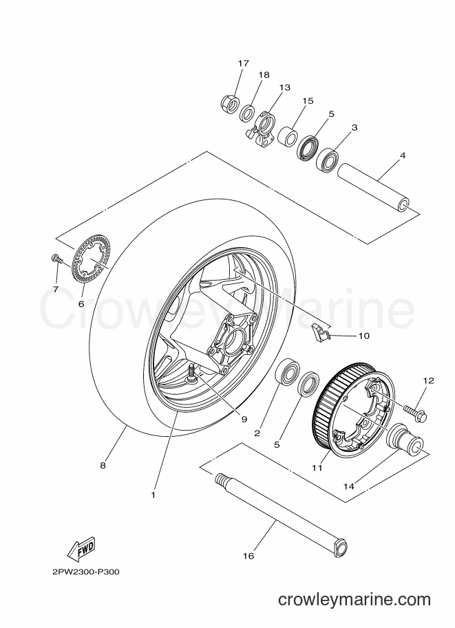 2016 Maxi-Scooter XP500A - XP500A (2PWW) [020] - REAR WHEEL