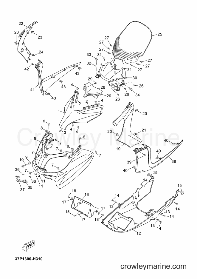 Yamaha Motors YP125RA (39D2) [040] - WINDSHIELD