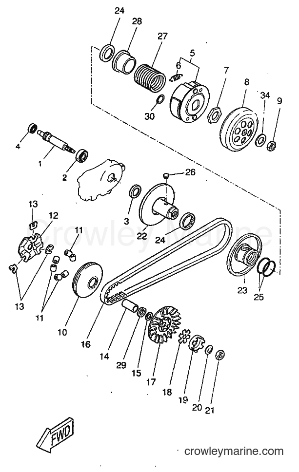 1998 Scooter CW50RS - CW50RS (4WB3) [010] - CLUTCH