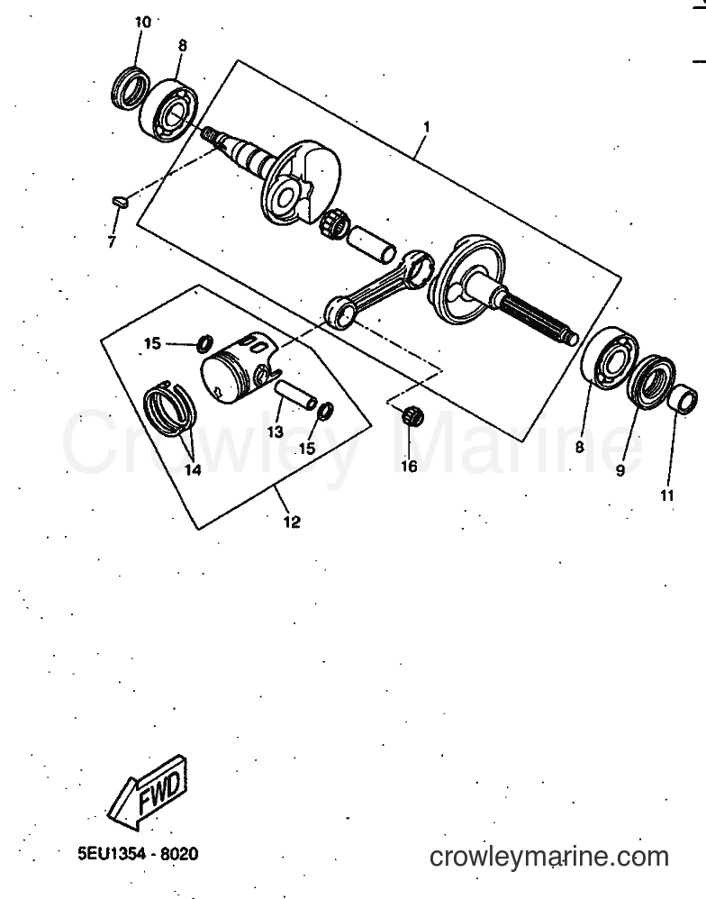 1999 Scooter YH50 - YH50 (5JB1) [010] - CRANKSHAFT & PISTON