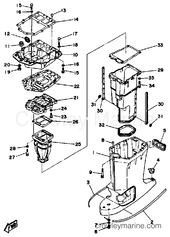 Yamaha Motors P150TLRP - UPPER CASING