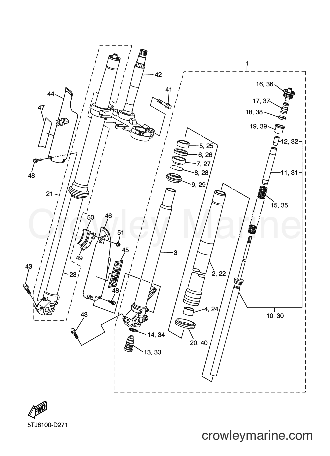 2005 Dirt Bike WR250F - WR250F (5UMA) [020] - FRONT FORK