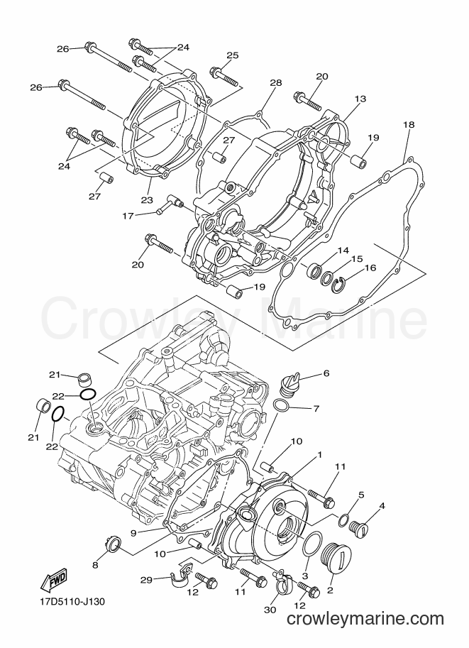 Yamaha Motors YZ250F (17D5) [020] - CRANKCASE COVER 1
