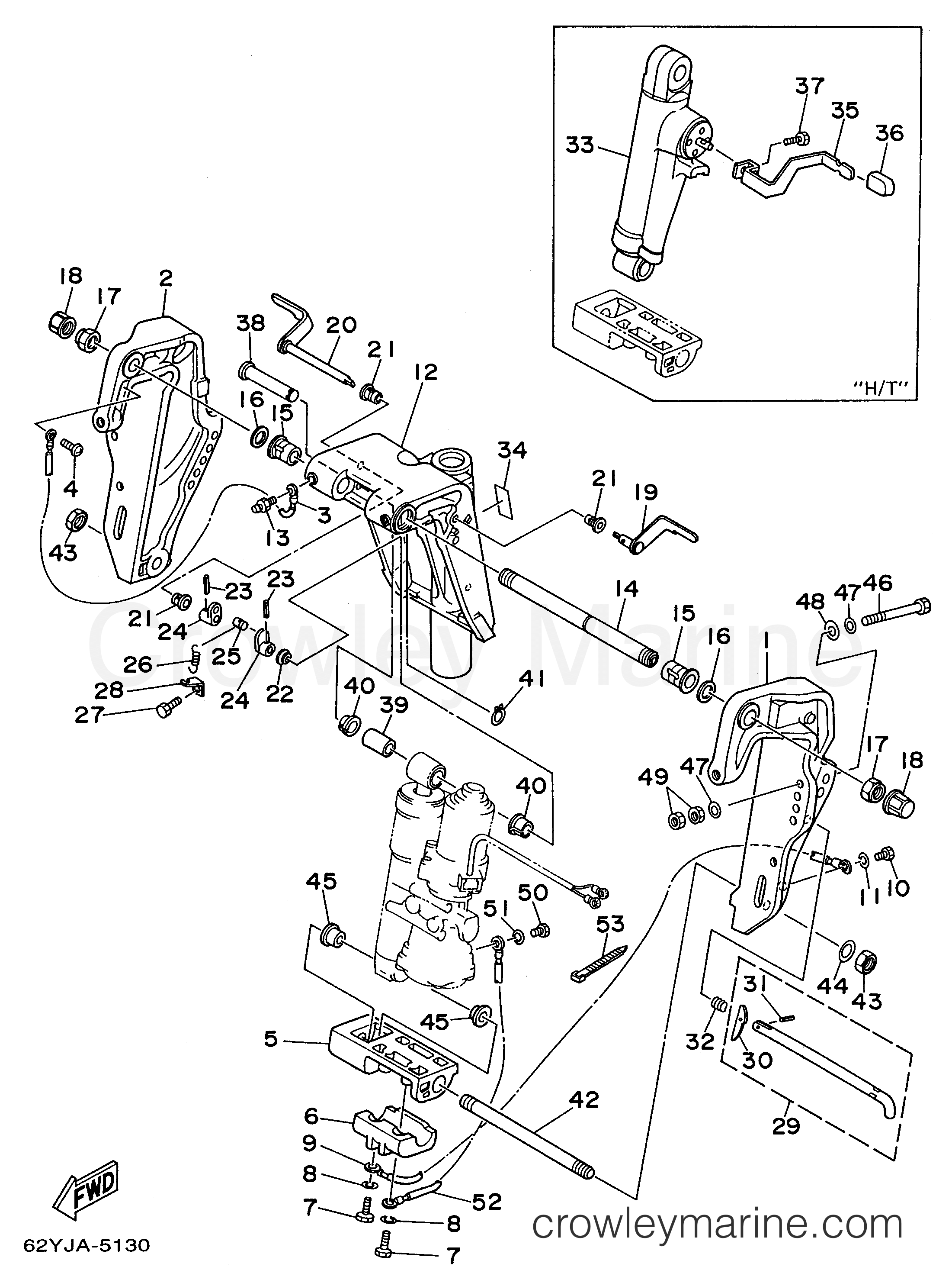 Yamaha Motors T50TLRU - BRACKET 1