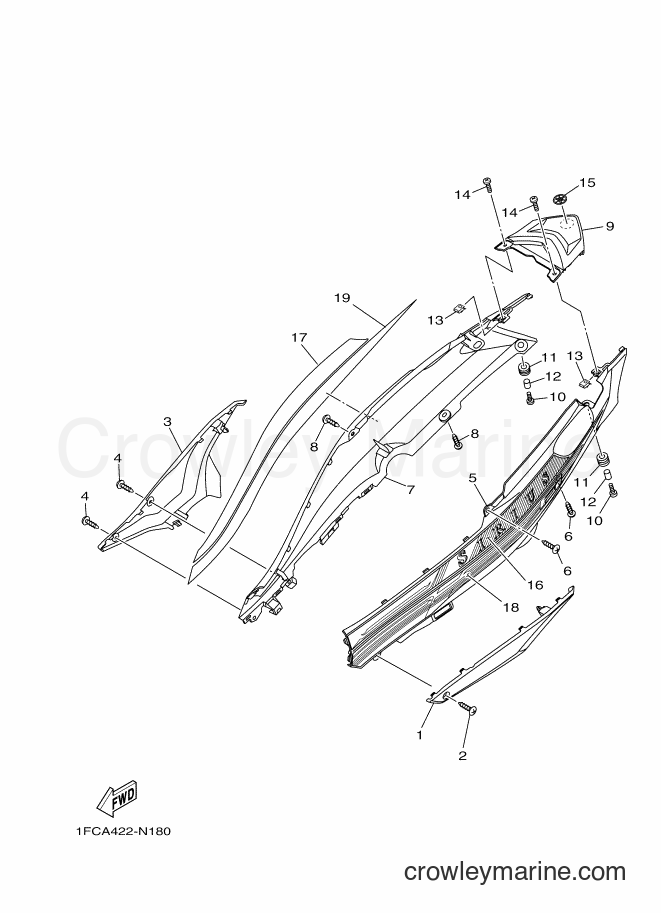 2014 Scooter T115FLE - T115FLE (1FCA) [010] - SIDE COVER
