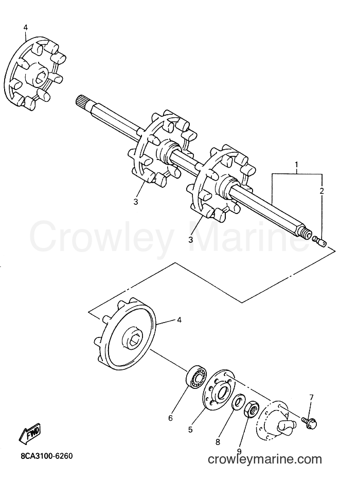1996 Snowmobile VX600XT - VX600XT (8BV2) [020] - TRACK DRIVE 1
