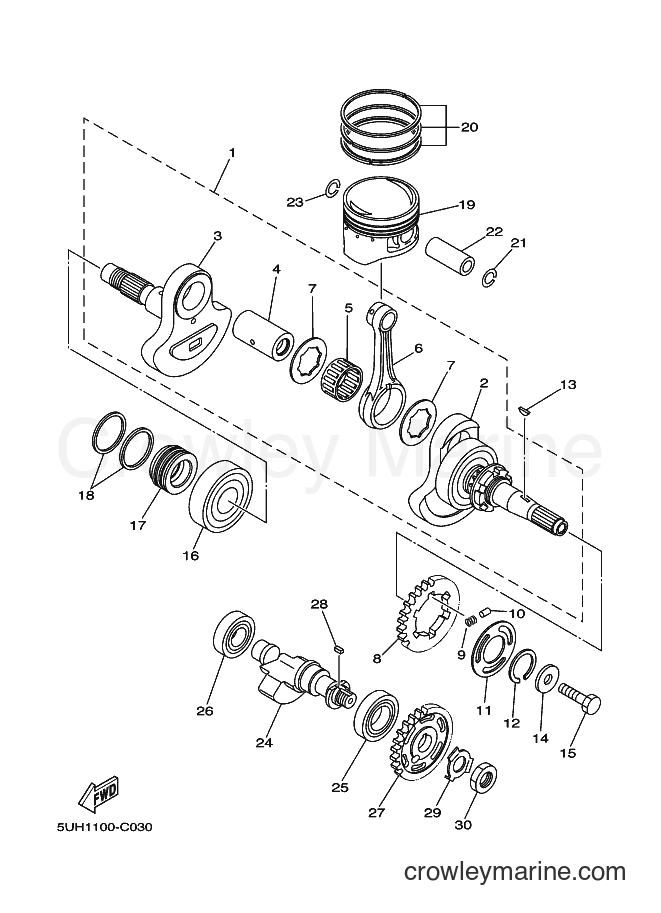 2010 ATV YFM350A - YFM350A (5WHM) [010] - CRANKSHAFT & PISTON