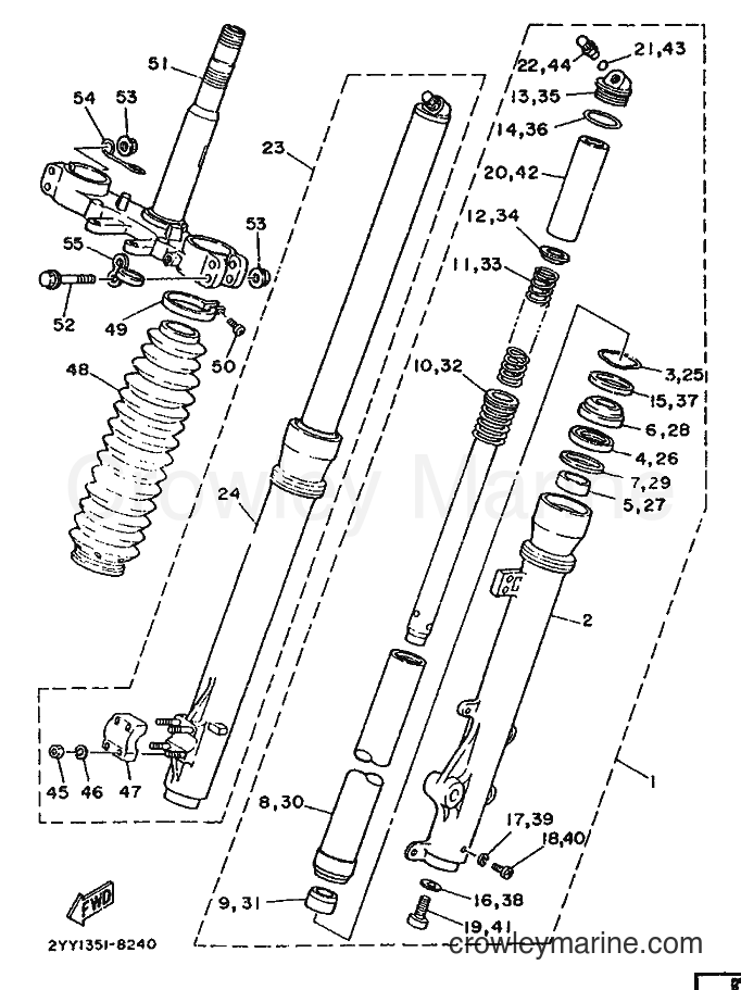 1989 Dirt Bike DT200R - DT200R (2YY1) [999] - FRONT FORK