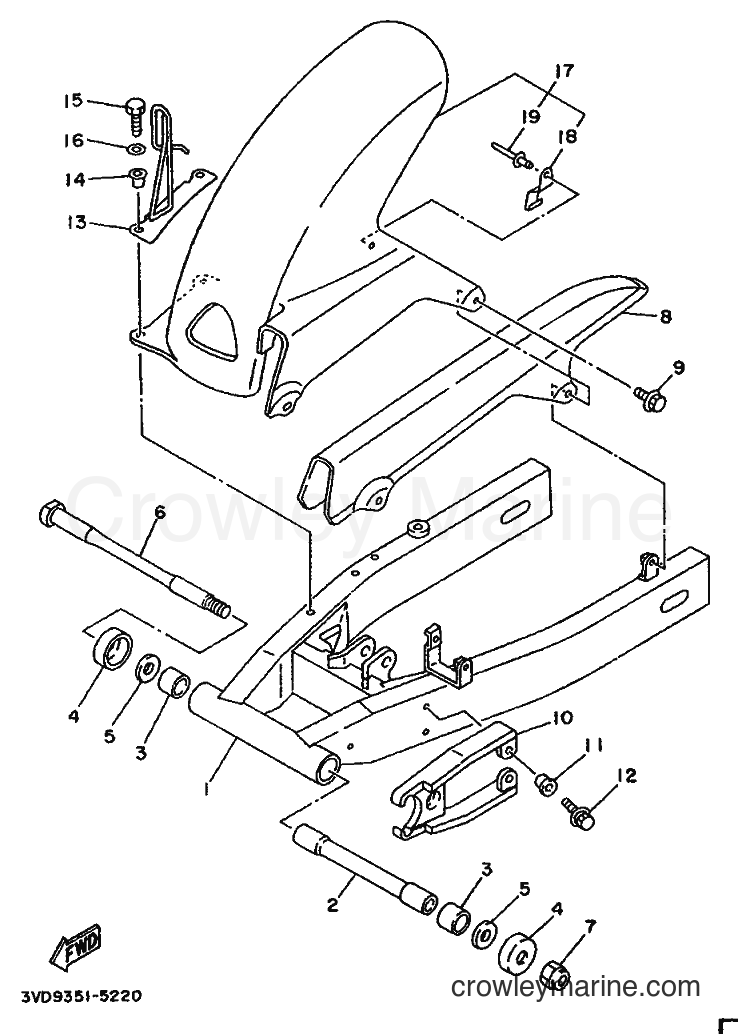 Yamaha Motors TDM850 (3VD9) [99A] - REAR ARM