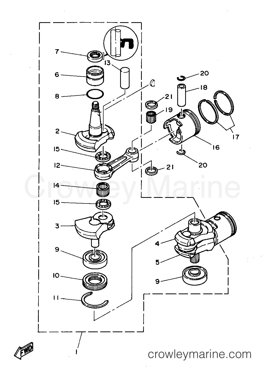 Yamaha Motors C30ELRT - CRANKSHAFT PISTON