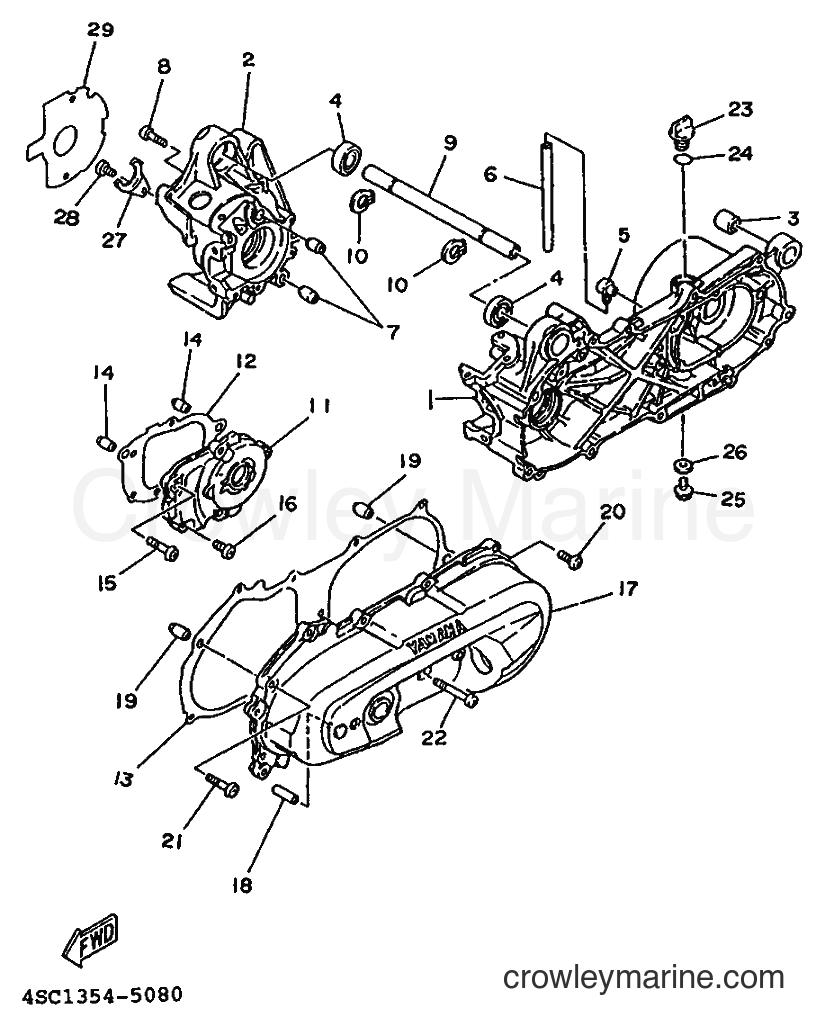 1995 Scooter YA50Z - YA50Z (4SC1) [999] - CRANKCASE