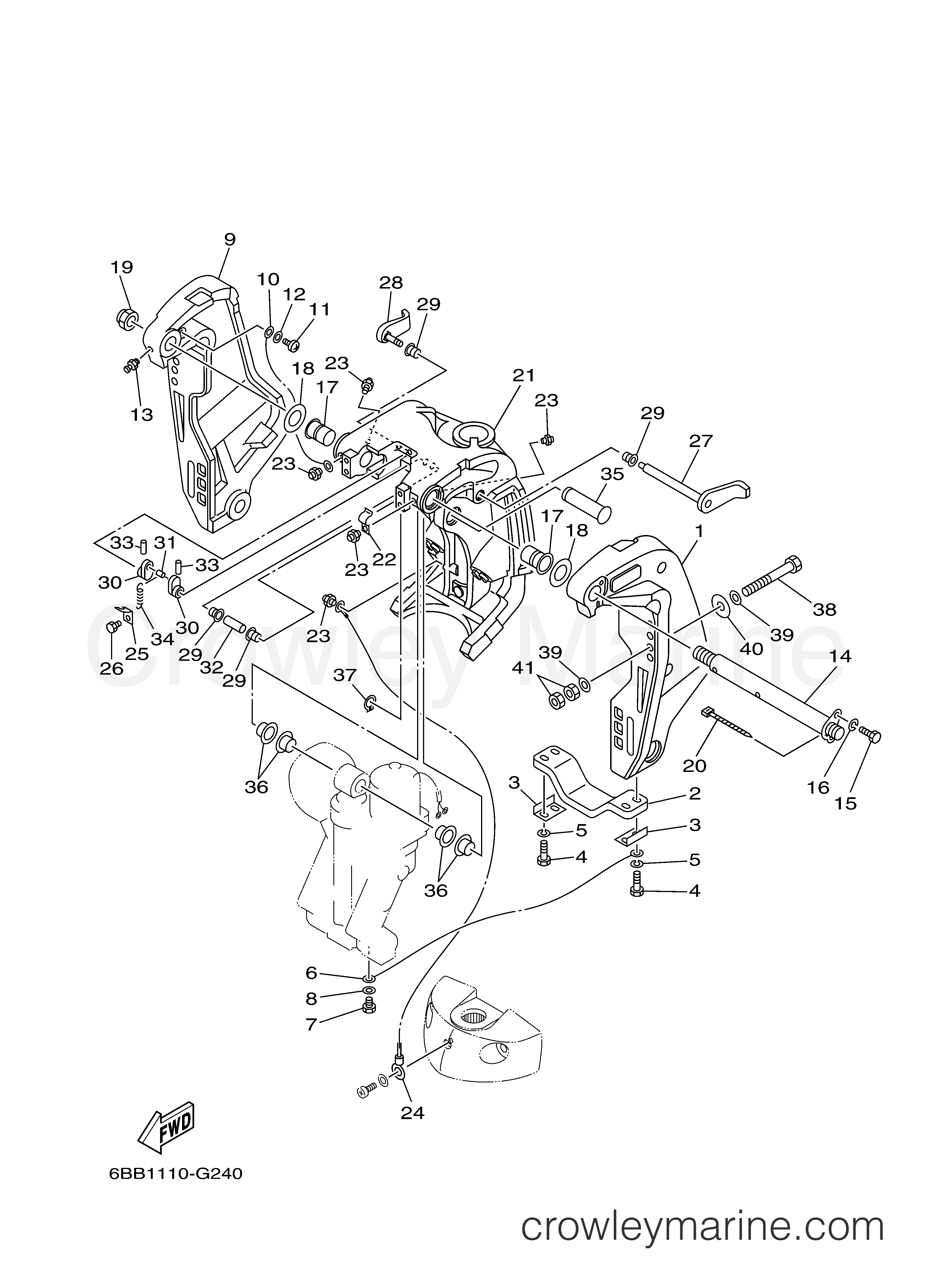 Yamaha Motors F225TLR - BRACKET 1