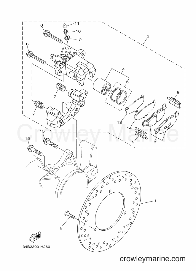 2009 Scooter YP400 - YP400 (34B2) [010] - REAR BRAKE CALIPER