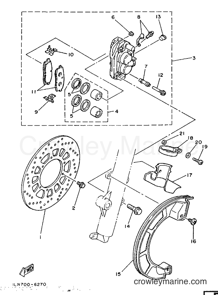 1990 Dirt Bike TT250 - TT250 (3DC2) [010] - FRONT BRAKE CALIPER
