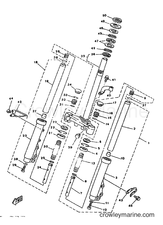 1996 Scooter YA50M - YA50M (3UG1) [999] - FRONT FORK