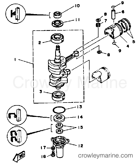 Yamaha Motors 15SH - CRANK PISTON