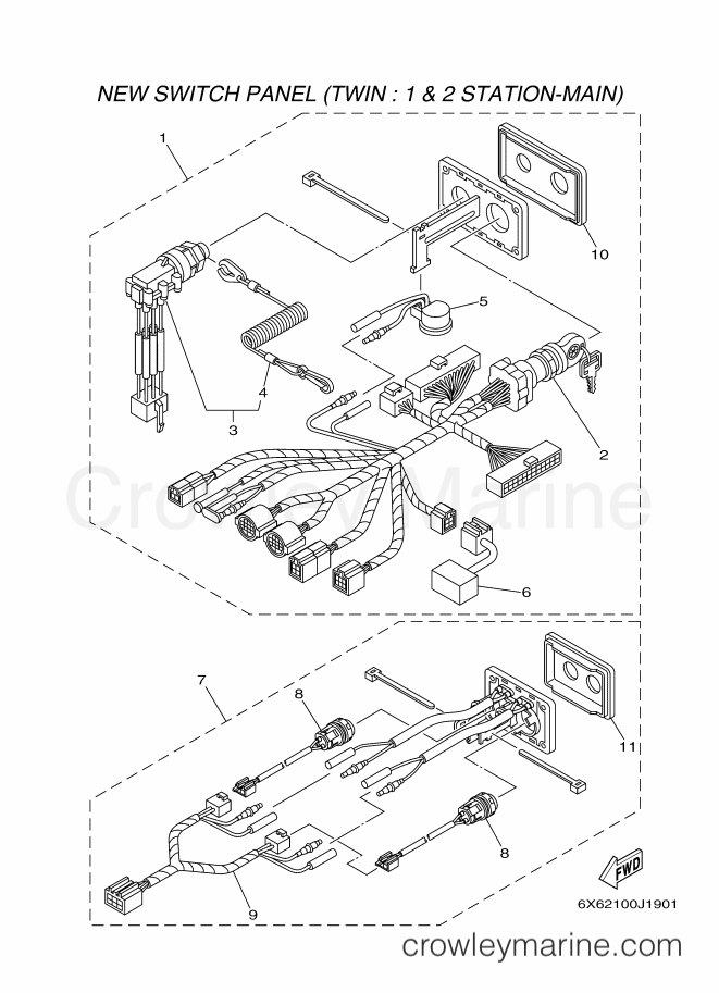 Yamaha Motors COMMAND LINK PLUS (6Y91) [020] - SWITCH & PANEL 5 (TWIN)