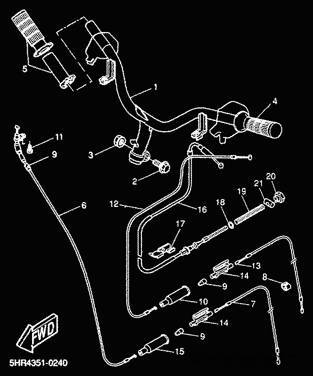 Yamaha Motors CW50RS (5FXM) [030] - STEERING HANDLE & CABLE
