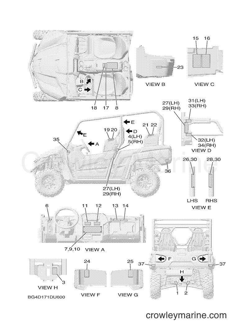 2019 ATV YXF850E - YXF850E (BG4G) [010] - EMBLEM & LABEL 1