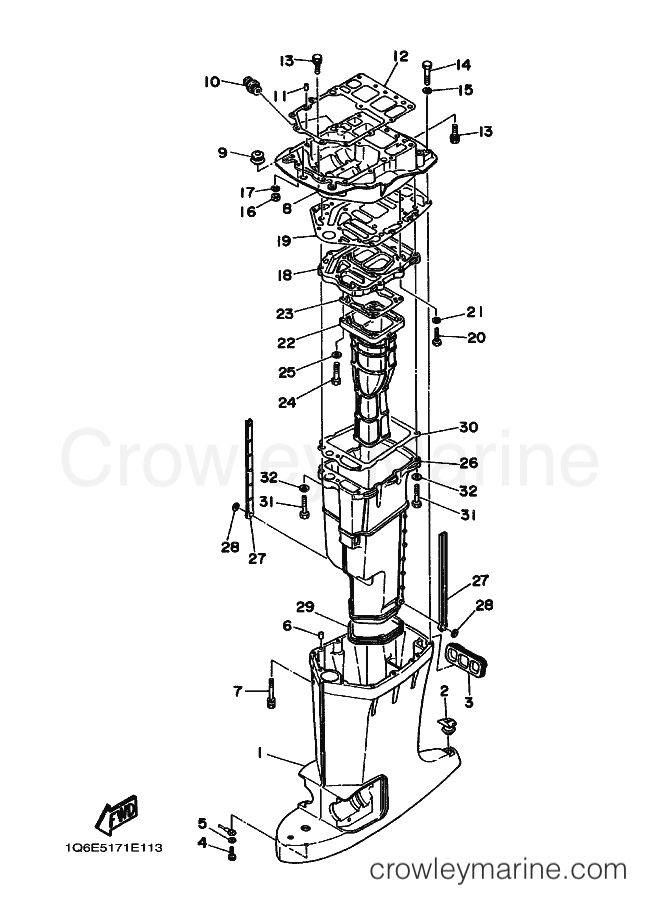 Yamaha Motors 115B (6E5) [040] - UPPER CASING