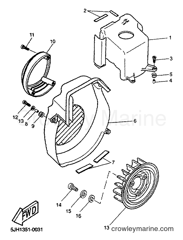 2001 Scooter EW50 - EW50 (5LH3) [040] - AIR SHROUD & FAN