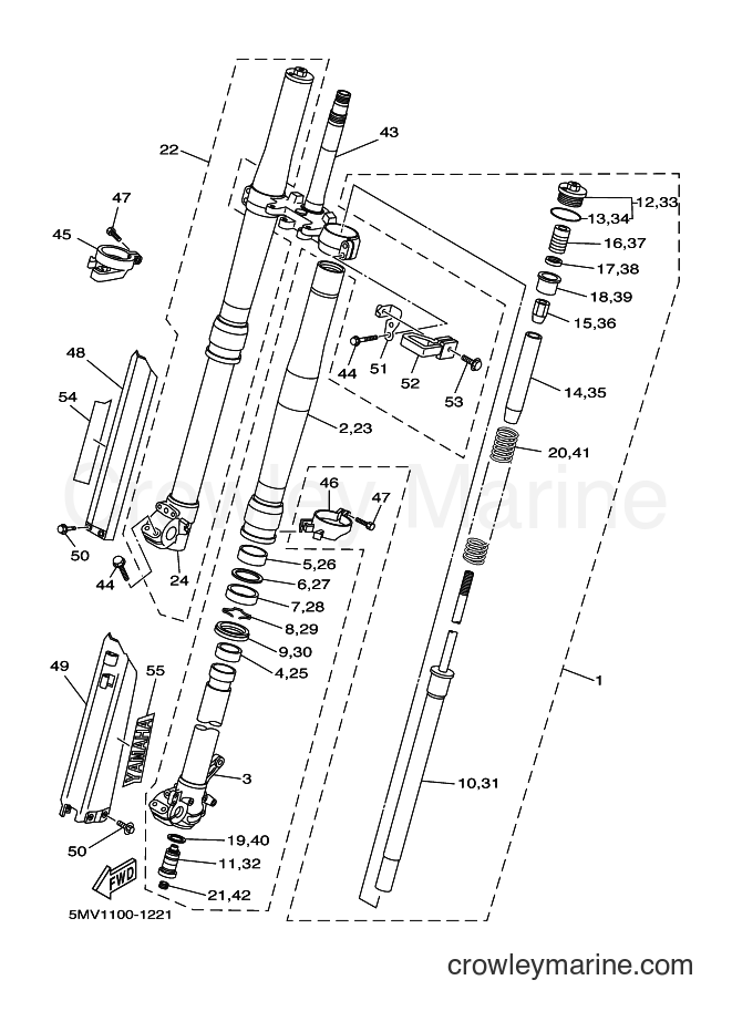 2001 Dirt Bike YZ125 - YZ125 (5MV3) [010] - FRONT FORK