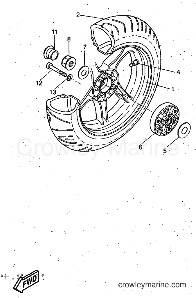 1997 Scooter YQ50 - YQ50 (5CL1) [999] - REAR WHEEL