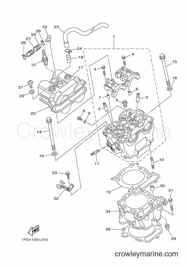 Yamaha Motors YFZ450 (1PD2) [010] - CYLINDER
