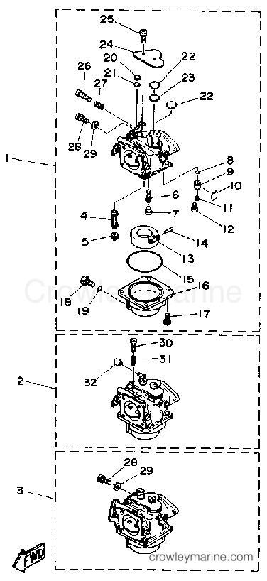 Yamaha Motors 90ETLDA - CARBURETOR