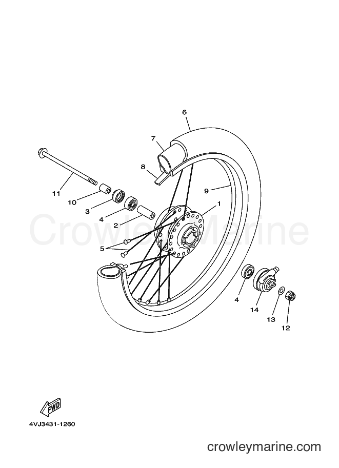 2001 Street Bike V100E - V100E (4VK3) [010] - FRONT WHEEL 2
