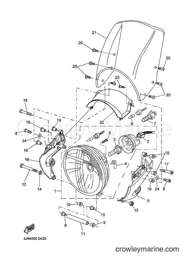 2003 Street Bike BT1100 - BT1100 (5JN2) [030] - HEADLIGHT