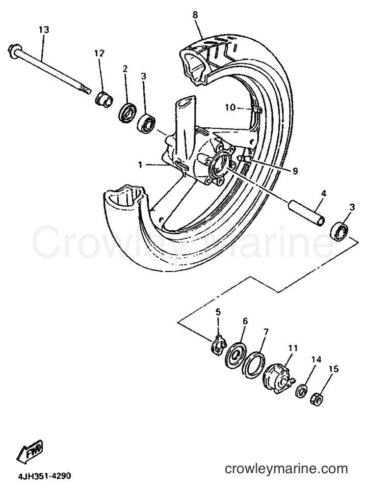 1996 Sport Bike YZF600R - YZF600R (4NE2) [010] - FRONT WHEEL
